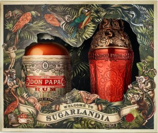 Rum Don Papa Baroko Geschenkspackung mit Hip Flask 70cl Kt x 1