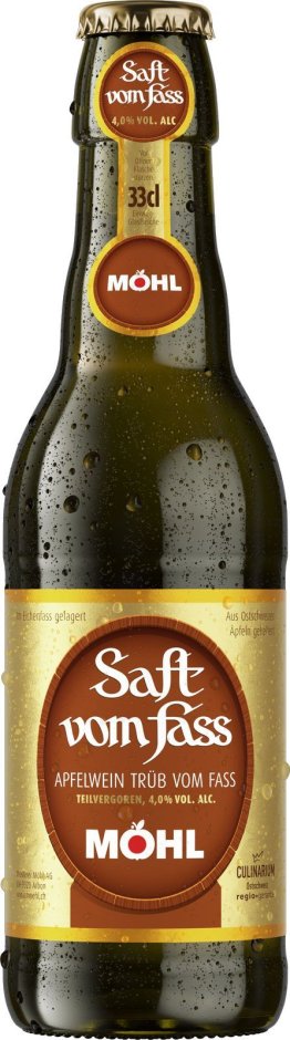 Möhl Saft vom Fass trüb mit Alkohol EW 8er Pack 33cl Kt 8