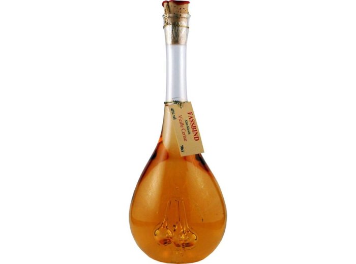 Fassbind Vieux Kirsch 40% in mundgeblasener Fruchtflasche 70cl Fl.