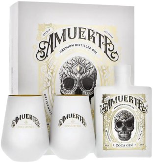 AMUERTE Coca Leaf White Edtition Gift Box Gin mit 2 Becher 70cl Stück