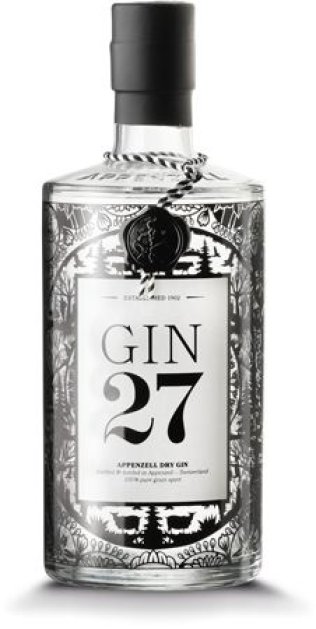 GIN 27 43% Premium Appenzeller Dry Gin 70cl