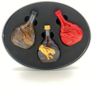 Meukow Cognac Miniatur Set VS, VSOP Red, XO 3x5cl.