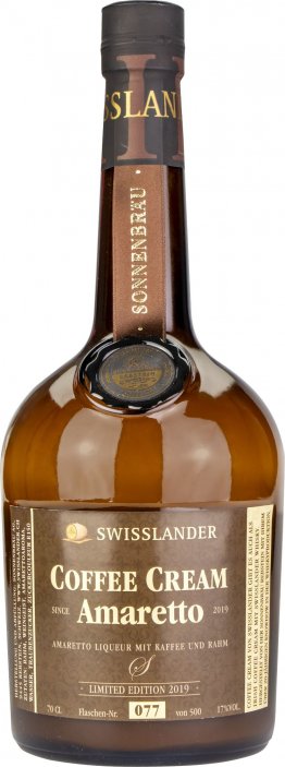 Coffee Cream Amaretto Swisslander Sonnenbräu 50cl Fl.