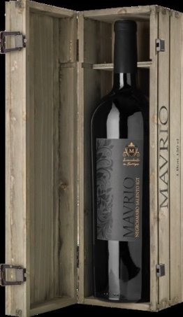 Mavrio Negroamaro Salento IGT Doppel-Magnum in Holzkiste 2017 300cl Fl.