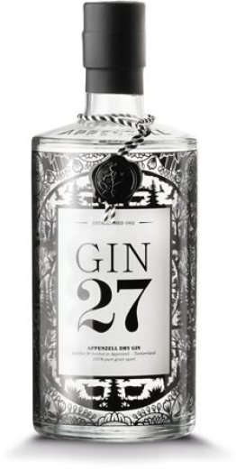 GIN 27 Premium Appenzeller Dry Gin 43% 70cl Fl.