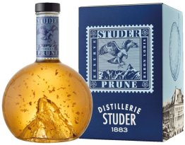Studer's Swiss Premium Gold Selection Vieille Prune 42% mit 24 Karat Goldflilter 70cl Fl.