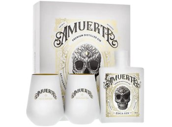 AMUERTE Coca Leaf White Edtition Gift Box Gin mit 2 Becher 70cl Stück