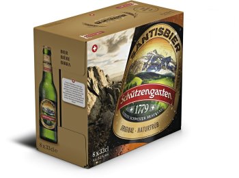 Schützengarten Säntisbier 6x33cl. EW Glas 33cl Kt à 8