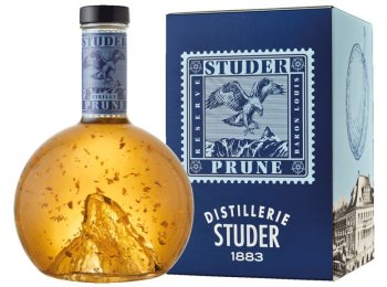 Studer's Swiss Premium Gold Selection Vieille Prune 42% mit 24 Karat Goldflilter 70cl Fl.